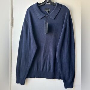 For The Republic Cashmere Navy Men's Sweater